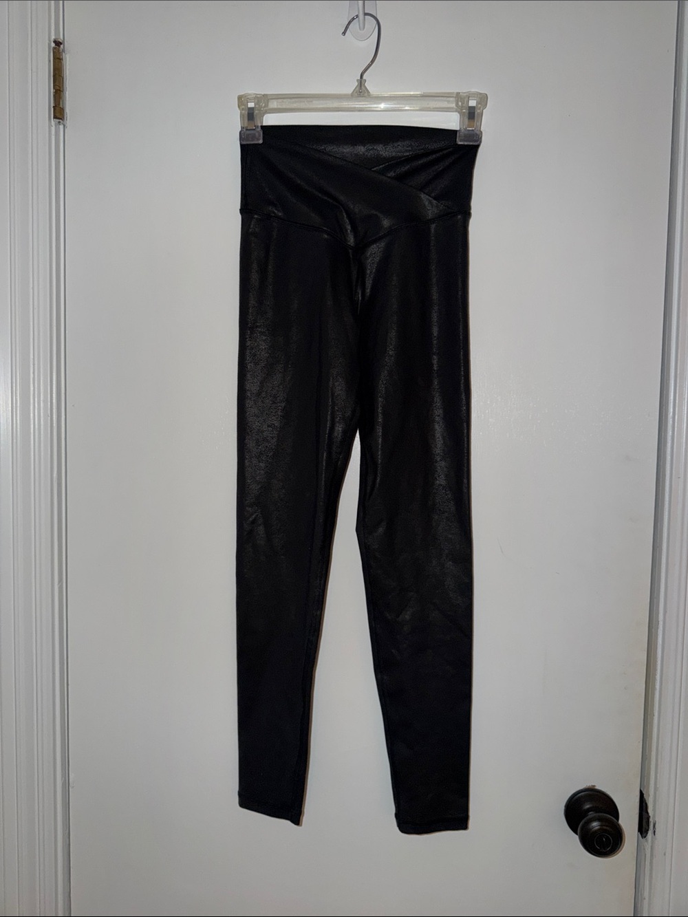 Offline- size small High-Waist Black Faux Leather Leggings